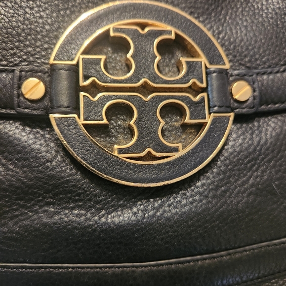 Tory Burch Amanda Purse, Shoulder Bag, Satchel, Black Leather, Classic Hobo EUC - Picture 2 of 16